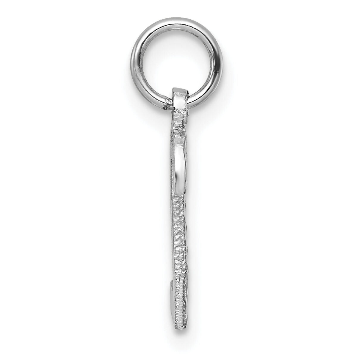 14kw Small Brushed Diamond-cut Number 2 Charm-WSN02
