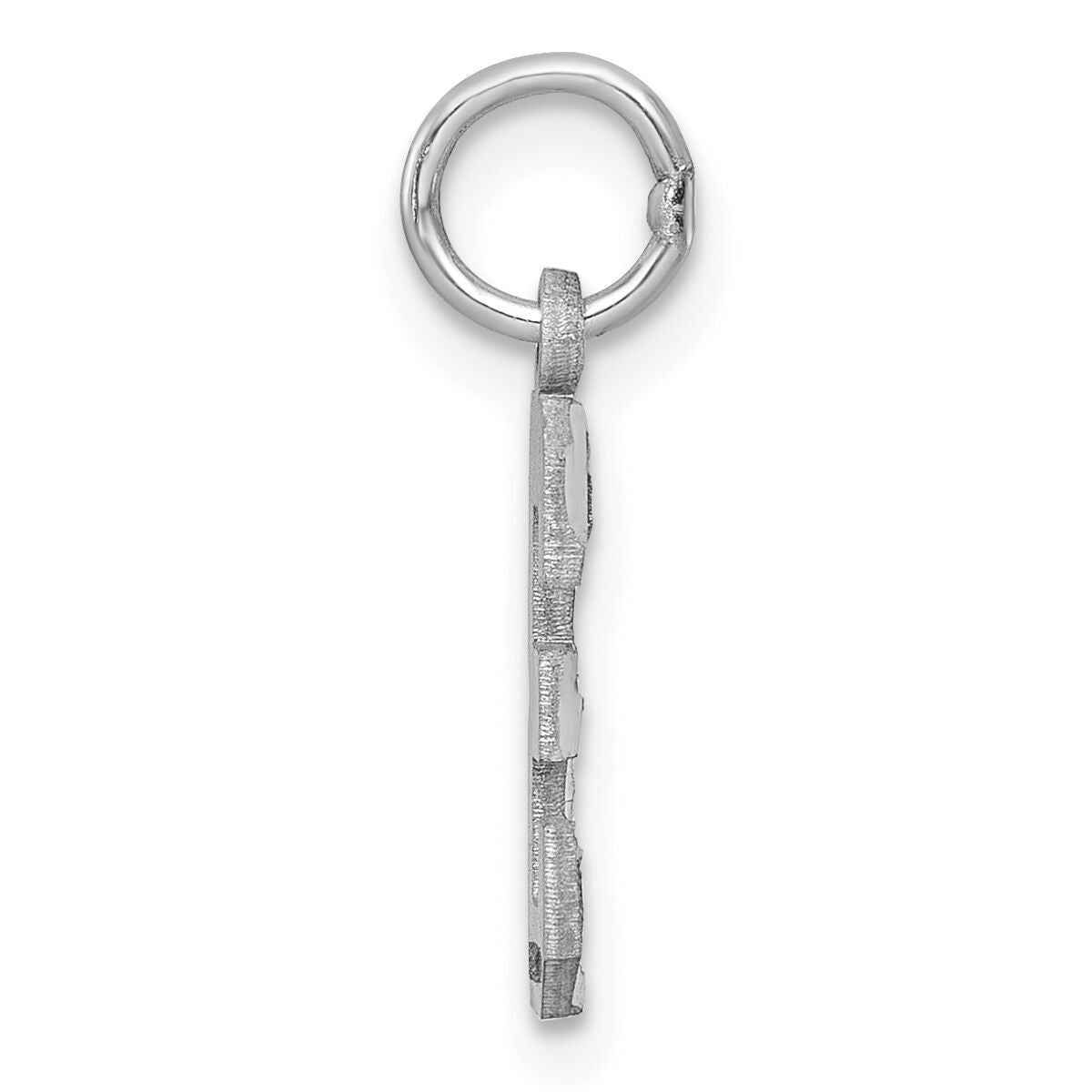 14kw Small Brushed Diamond-cut Number 3 Charm-WSN03