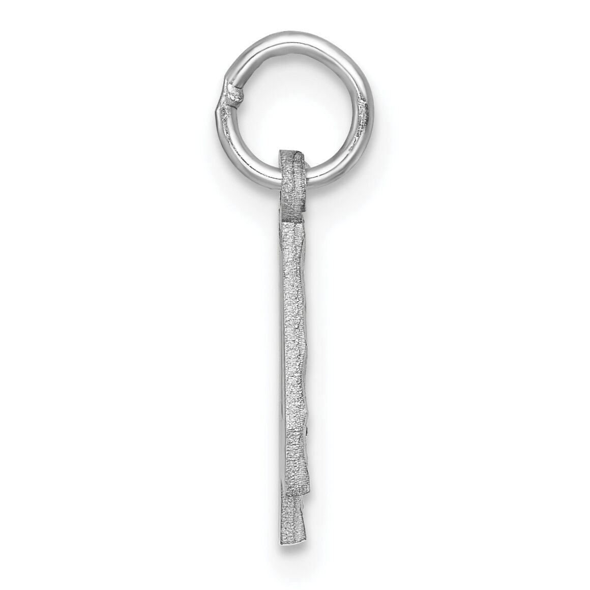14kw Small Brushed Diamond-cut Number 4 Charm-WSN04