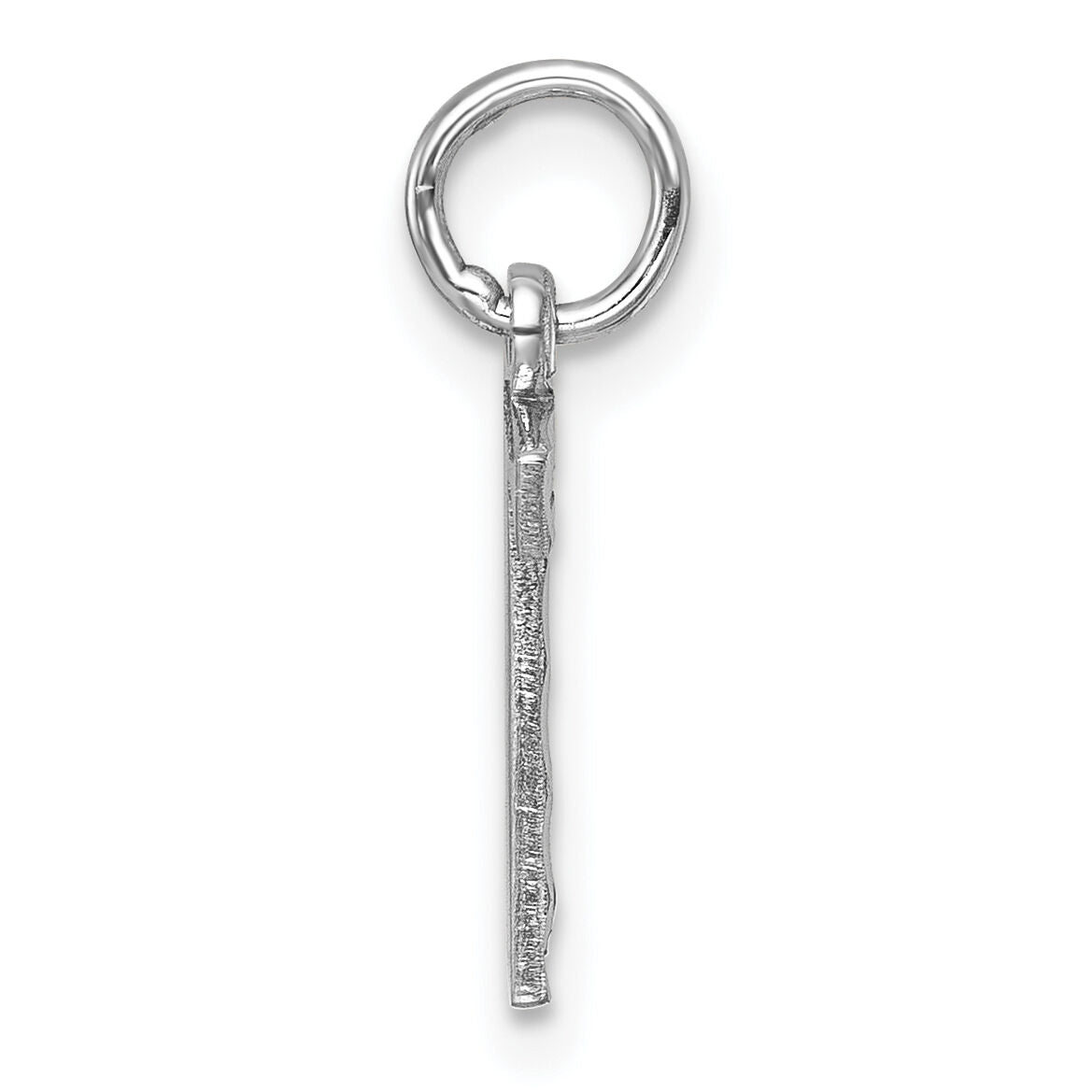 14kw Small Brushed Diamond-cut Number 7 Charm-WSN07