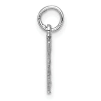 14kw Small Brushed Diamond-cut Number 7 Charm-WSN07
