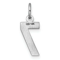 14kw Small Brushed Diamond-cut Number 7 Charm-WSN07