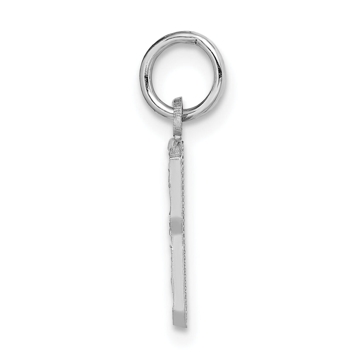 14kw Small Brushed Diamond-cut Number 8 Charm-WSN08