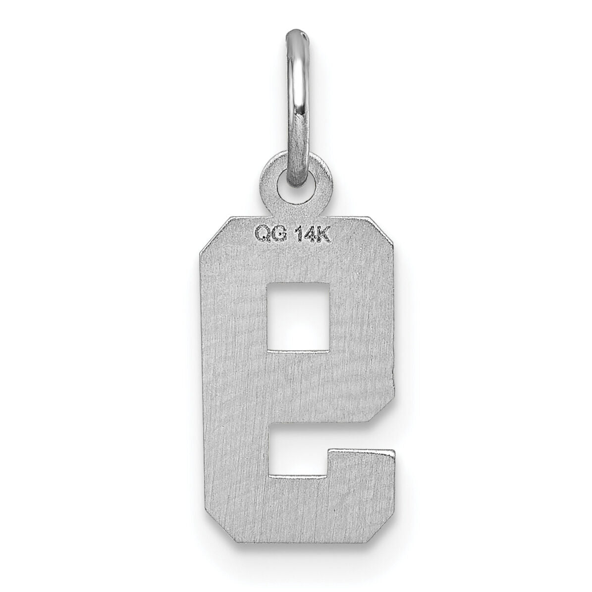 14kw Small Brushed Diamond-cut Number 9 Charm-WSN09