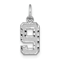 14kw Small Brushed Diamond-cut Number 9 Charm-WSN09