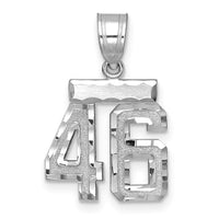 14kw Small Brushed Diamond-cut Number 46 Charm-WSN46