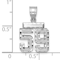 14kw Small Brushed Diamond-cut Number 59 Charm-WSN59