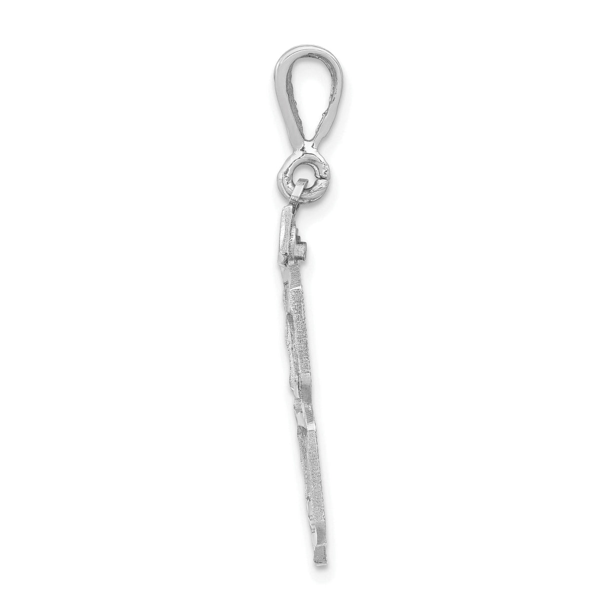 14kw Small Brushed Diamond-cut Number 78 Charm-WSN78