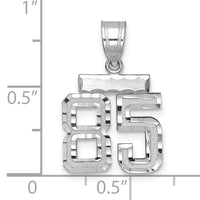 14kw Small Brushed Diamond-cut Number 85 Charm-WSN85