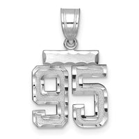 14kw Small Brushed Diamond-cut Number 95 Charm-WSN95
