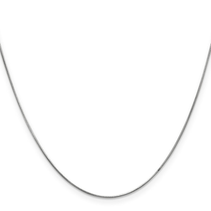 14k White Gold .6mm Round Snake Chain-WSNA050-16