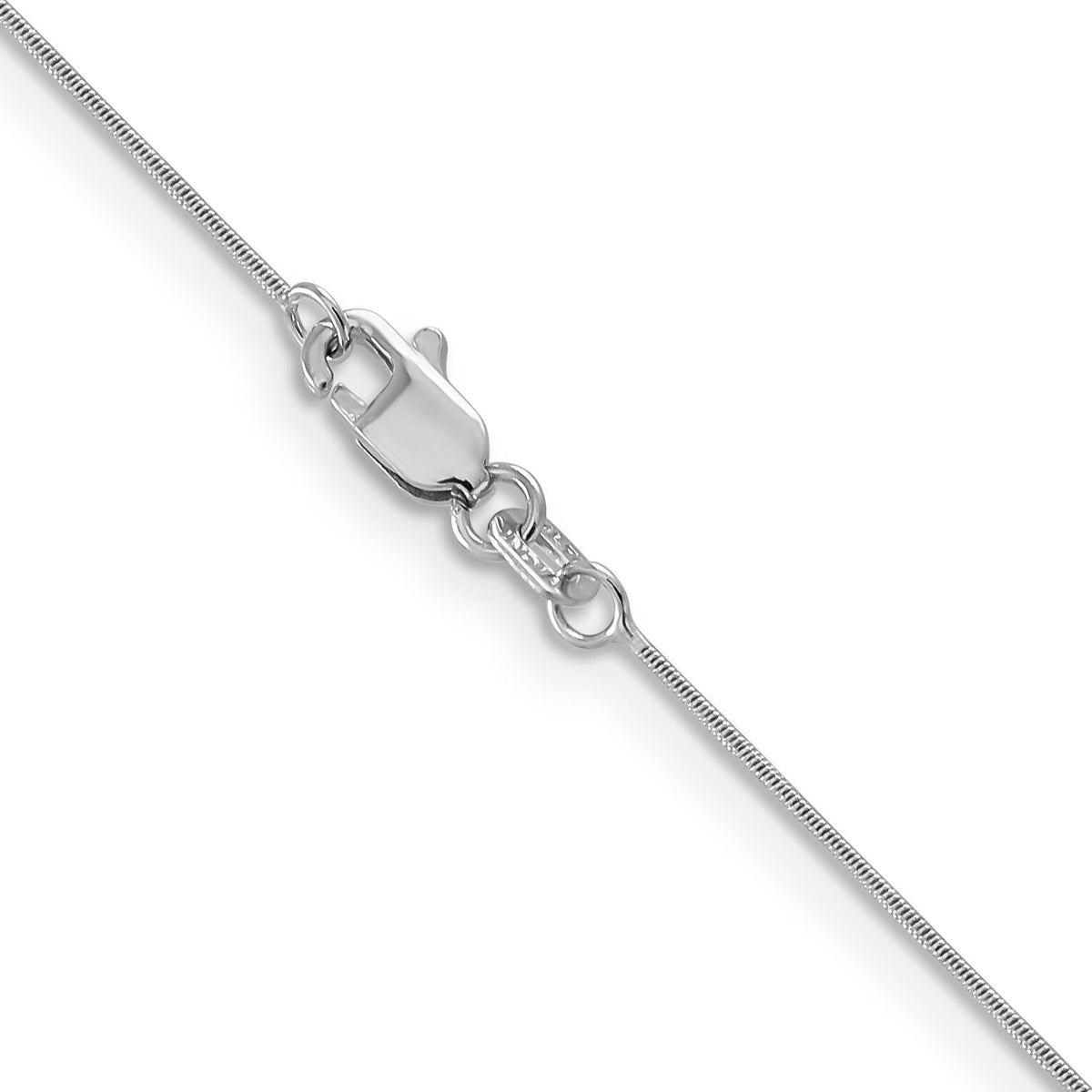 14k White Gold .6mm Round Snake Chain-WSNA050-16