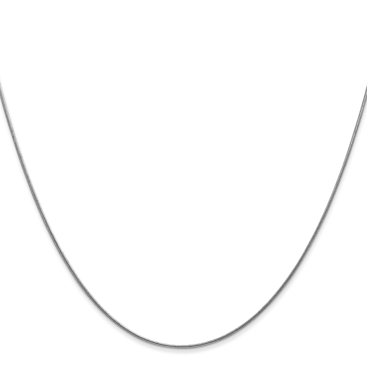 14k White Gold .8mm Round Snake Chain-WSNA060-24