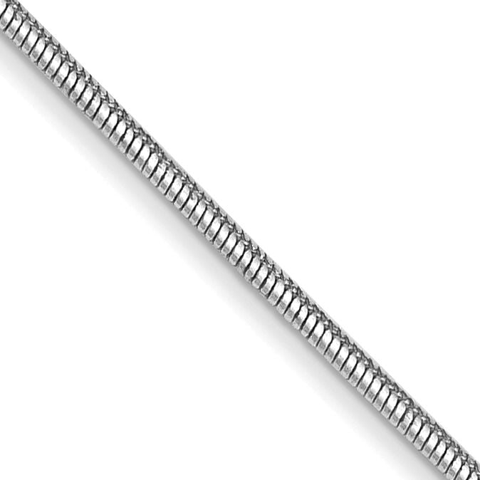 14k White Gold .8mm Round Snake Chain-WSNA060-20