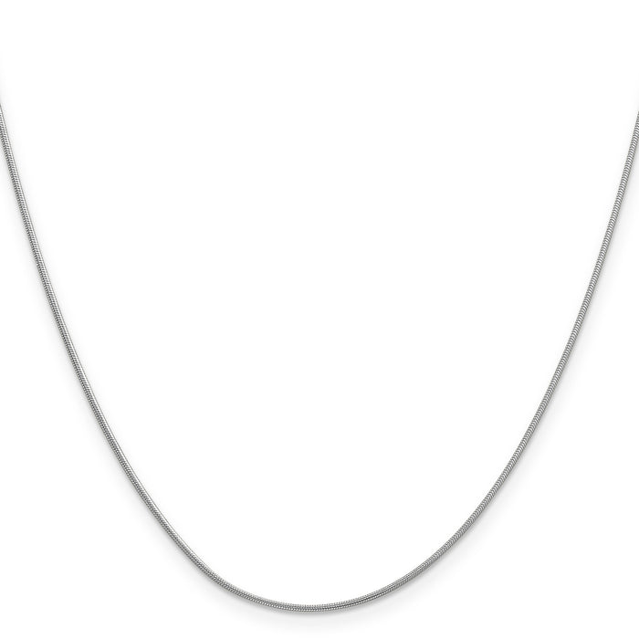 14k White Gold .9mm Round Snake Chain-WSNA080-18