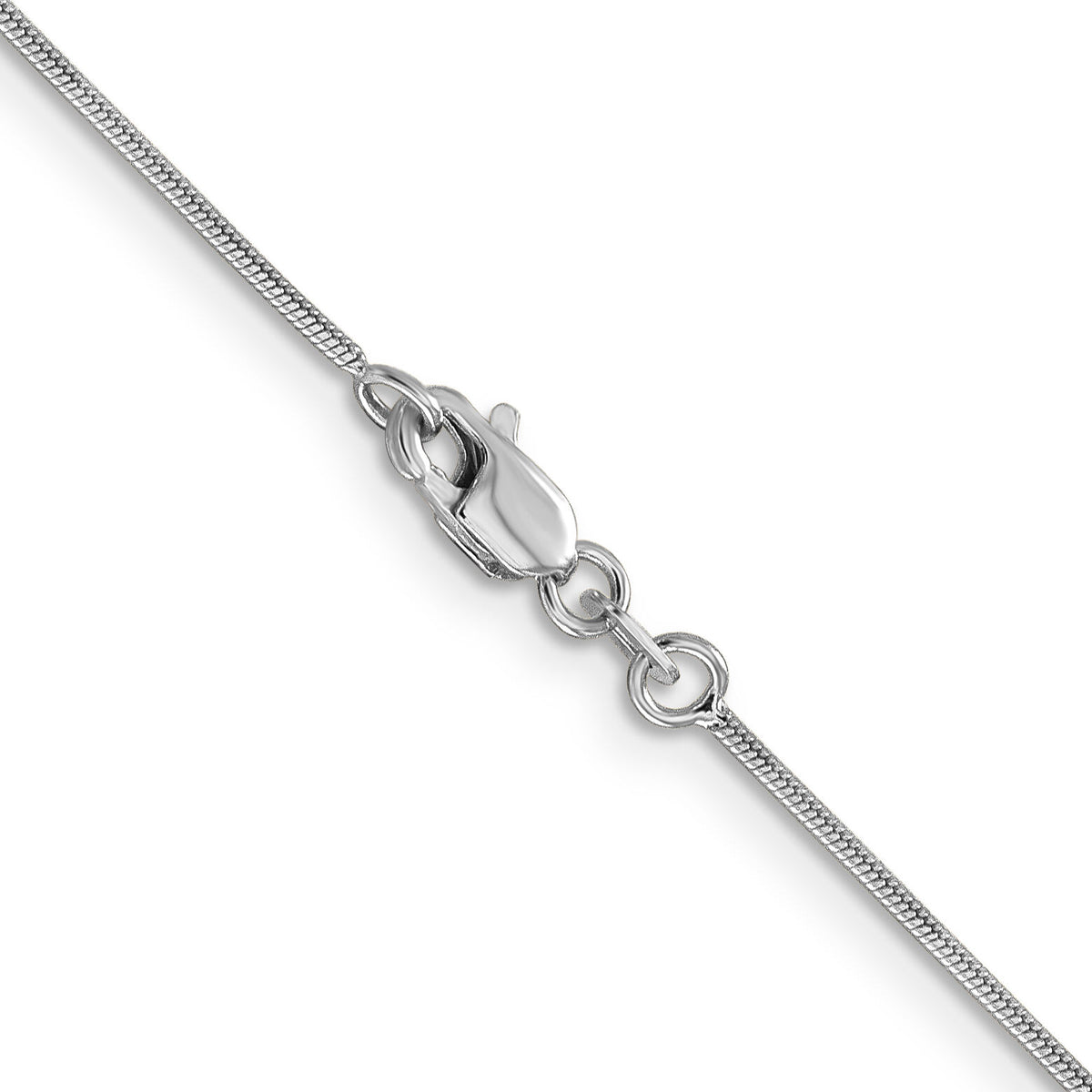14k White Gold .9mm Round Snake Chain-WSNA080-24