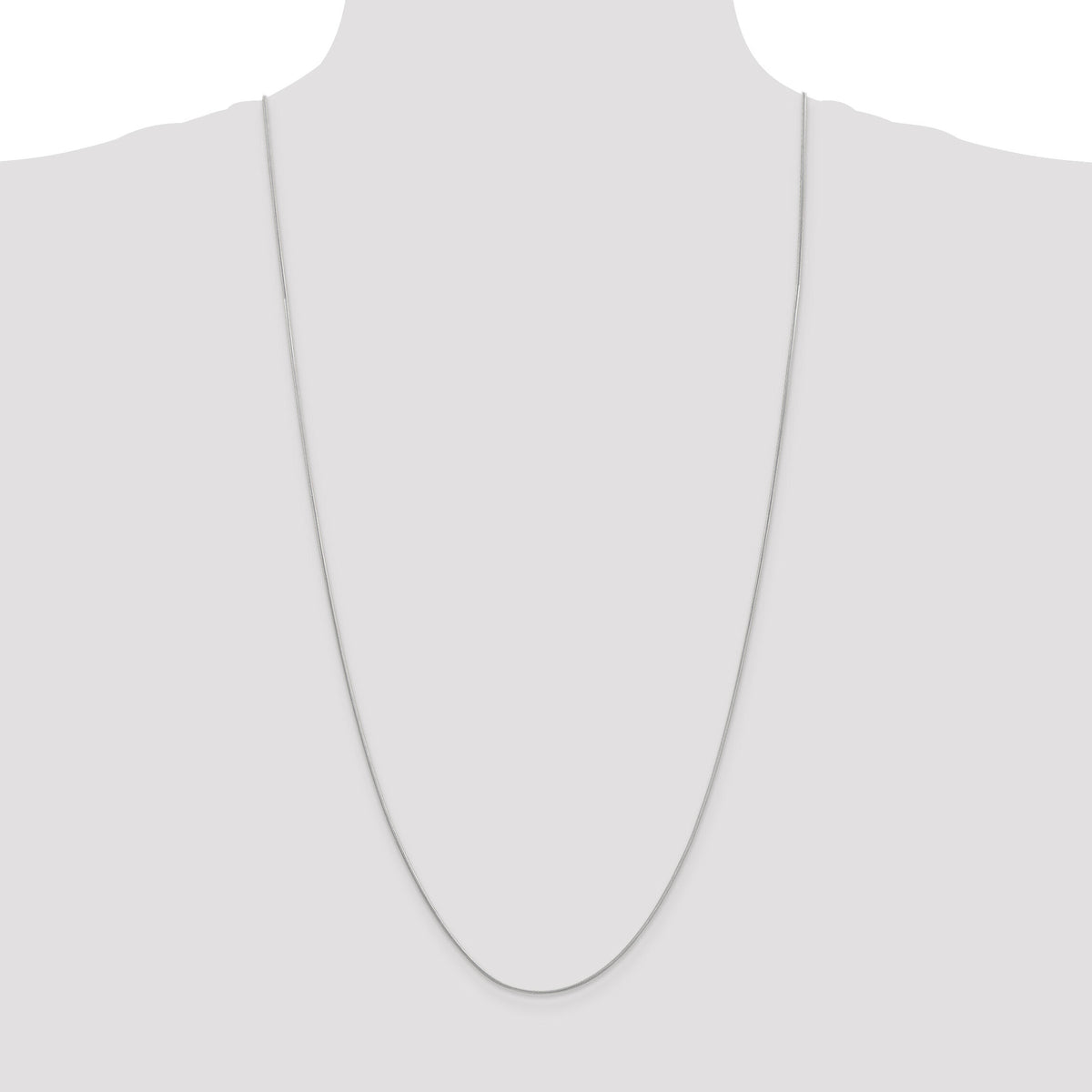 14k White Gold .9mm Round Snake Chain-WSNA080-30