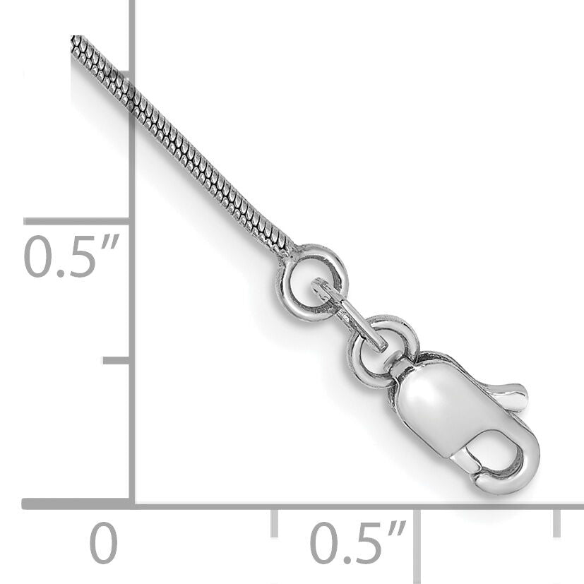 14k White Gold .9mm Round Snake Chain-WSNA080-7