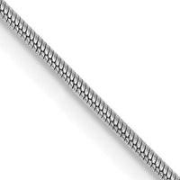 14k White Gold .9mm Round Snake Chain-WSNA080-24