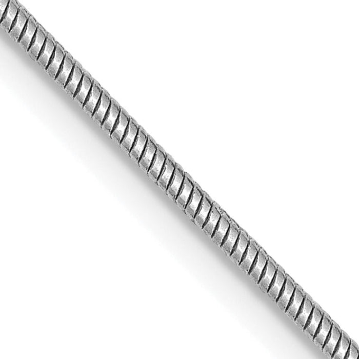 14k White Gold 1.4mm Round Snake Chain-WSNA120-18