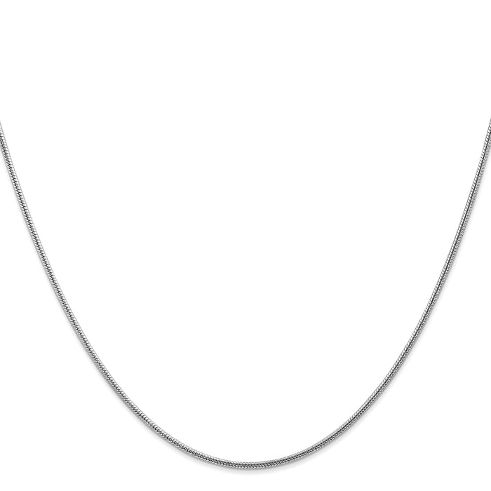 14k White Gold 1.6mm Round Snake Chain-WSNA160-18