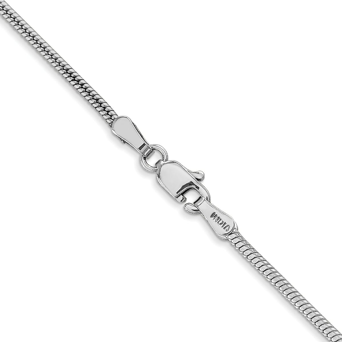 14k White Gold 1.6mm Round Snake Chain-WSNA160-30