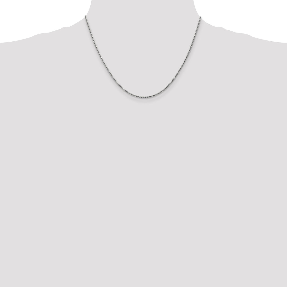 14k White Gold 1.6mm Round Snake Chain-WSNA160-18