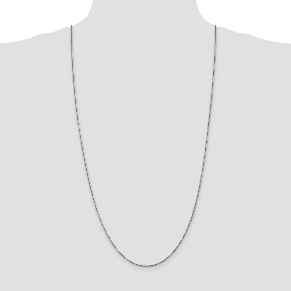 14k White Gold 1.6mm Round Snake Chain-WSNA160-30
