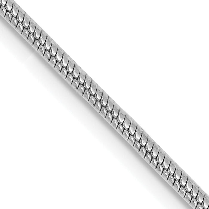 14k White Gold 1.6mm Round Snake Chain-WSNA160-24