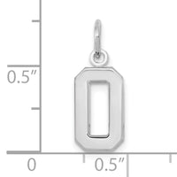14kw Small Polished Number 0 Charm-WSP00