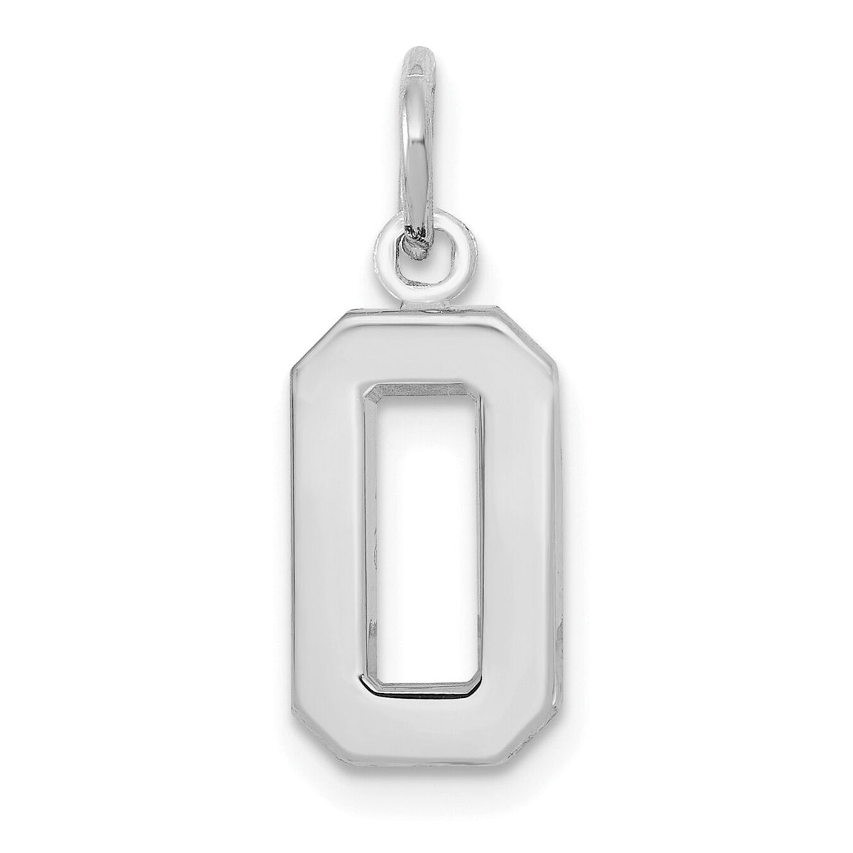 14kw Small Polished Number 0 Charm-WSP00