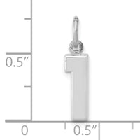 14kw Small Polished Number 1 Charm-WSP01