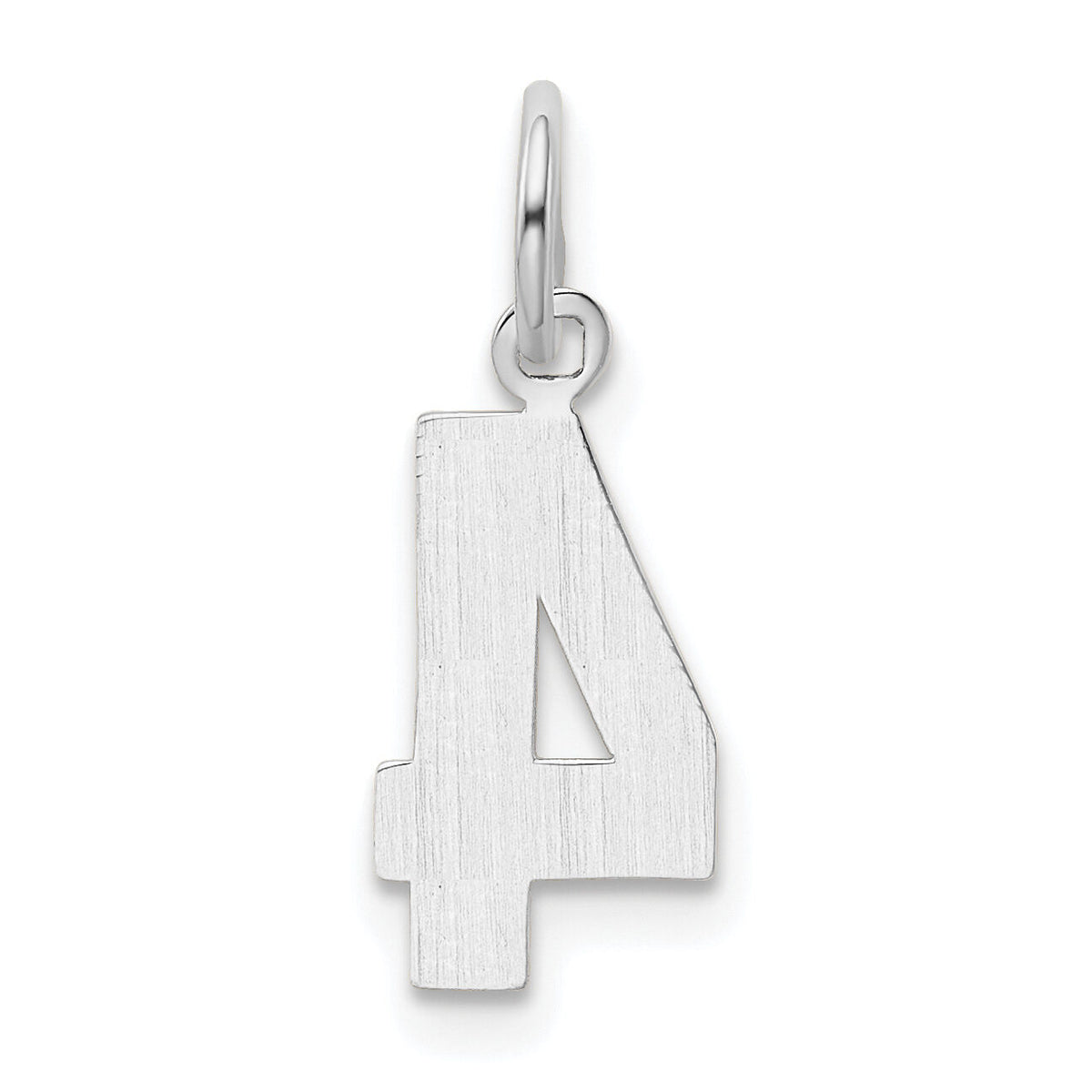 14kw Small Polished Number 4 Charm-WSP04