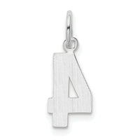 14kw Small Polished Number 4 Charm-WSP04