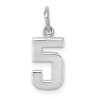14kw Small Polished Number 5 Charm-WSP05