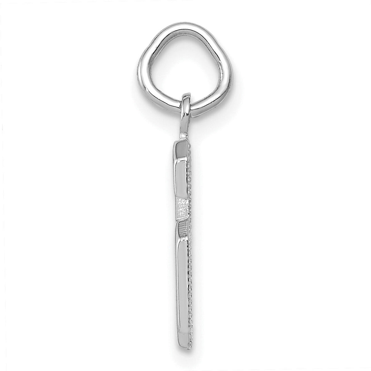 14kw Small Polished Number 6 Charm-WSP06