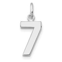 14kw Small Polished Number 7 Charm-WSP07