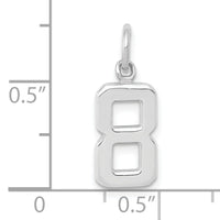 14kw Small Polished Number 8 Charm-WSP08