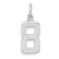 14kw Small Polished Number 8 Charm-WSP08