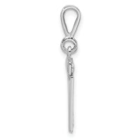 14kw Small Polished Number 11 Charm-WSP11