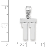 14kw Small Polished Number 11 Charm-WSP11