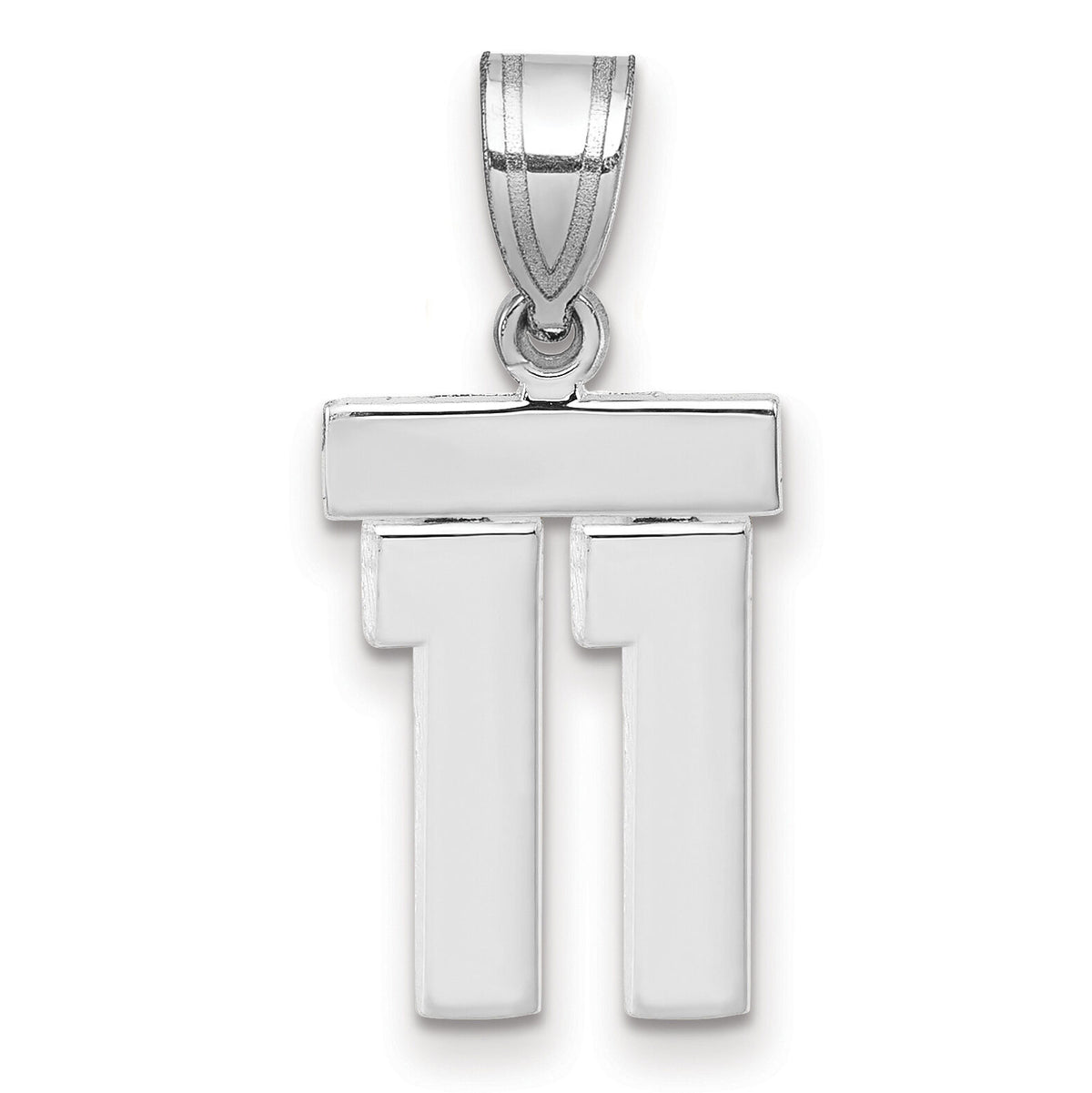 14kw Small Polished Number 11 Charm-WSP11