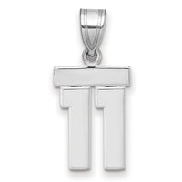 14kw Small Polished Number 11 Charm-WSP11
