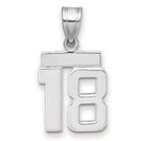 14kw Small Polished Number 18 Charm-WSP18