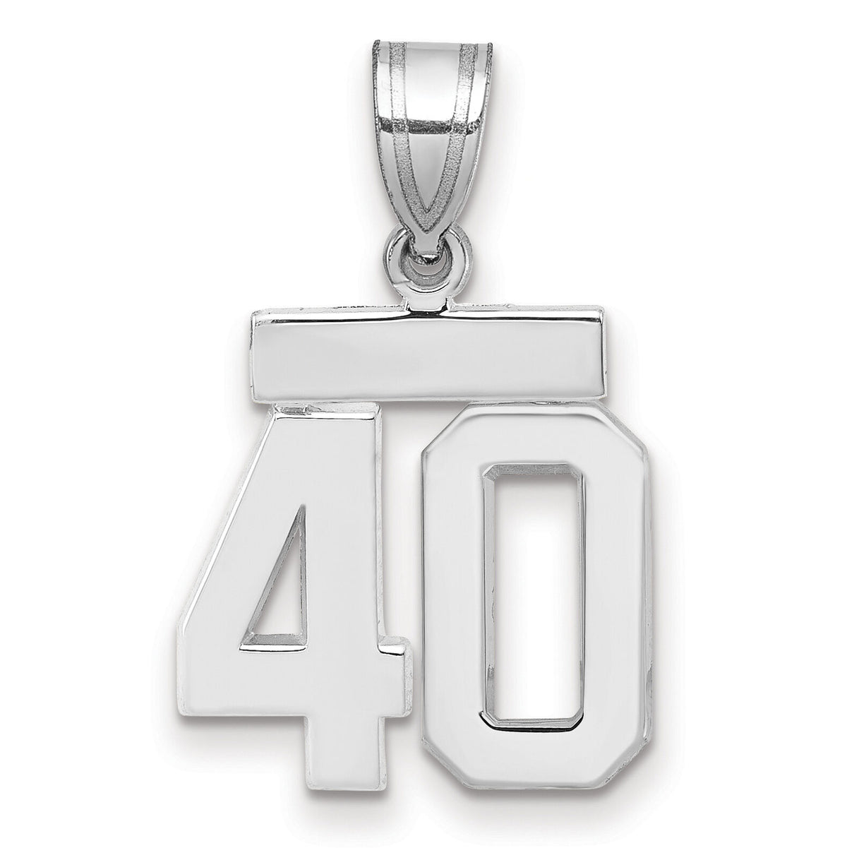 14kw Small Polished Number 40 Charm-WSP40