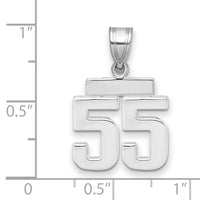 14kw Small Polished Number 55 Charm-WSP55