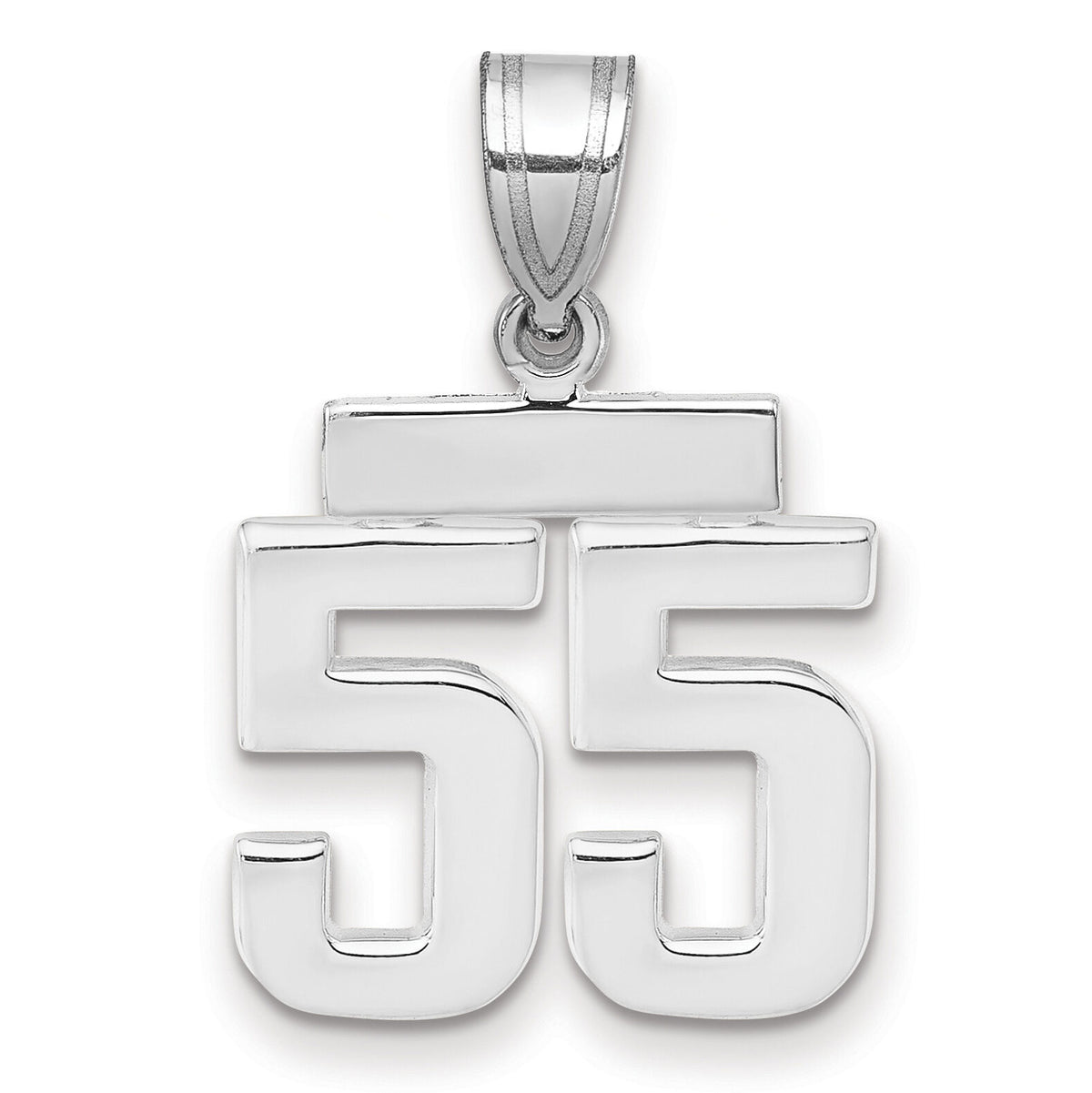 14kw Small Polished Number 55 Charm-WSP55