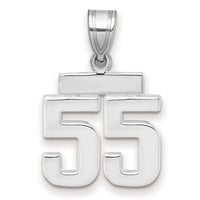14kw Small Polished Number 55 Charm-WSP55
