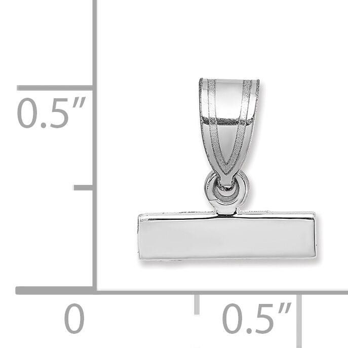 14kw Small Polished Top Charm-WSPTOP