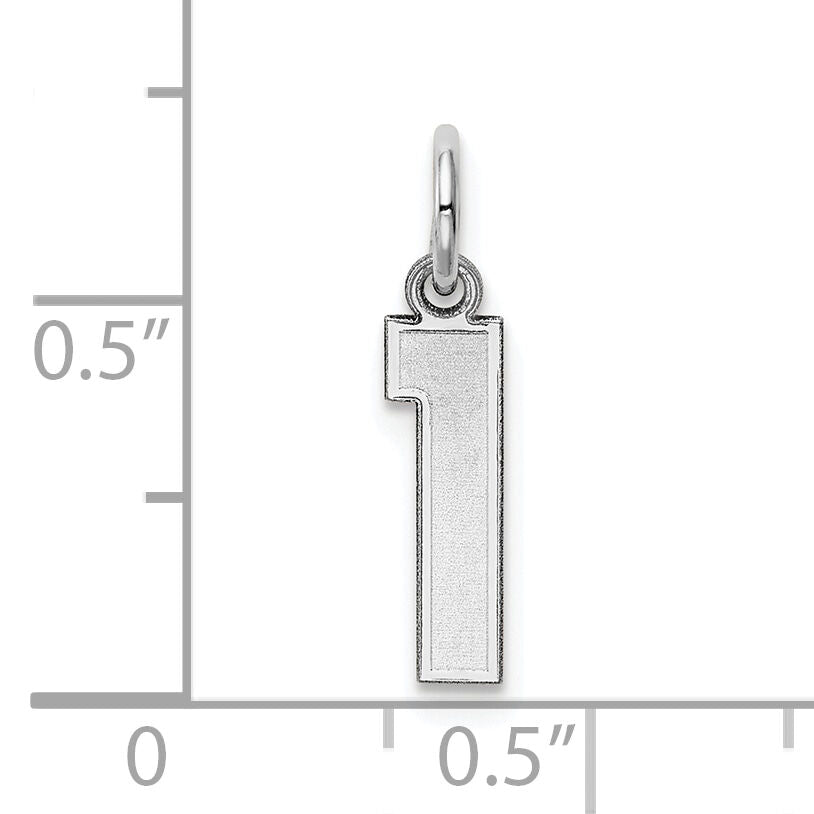 14kw Small Satin Number 1 Charm-WSS01
